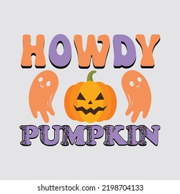 Diseño de la camiseta de la sublimación de calabaza Howdy