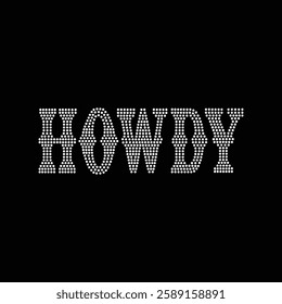 howdy rhinestone t-shirt design vector template