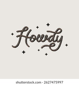 Howdy Script Western Vintage Graphic