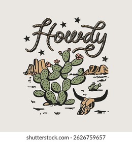 Howdy Wild Western Desert Art