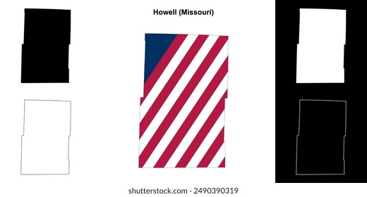 Howell County (Missouri) outline map set
