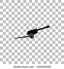 Howitzer. Black flat icon on a transparent background. Pictogram for your project