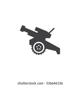 Howitzer, cannon icon vector, filled flat sign, solid pictogram isolated on white. Symbol, logo illustration