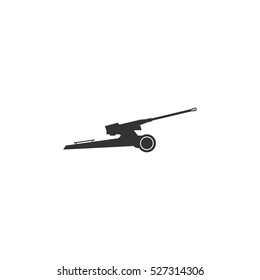 Howitzer icon flat. Illustration isolated vector sign symbol