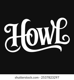 Howl Halloween text Typography Scarry Horror vector transparent background