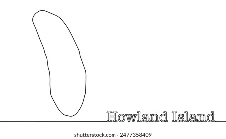 Howland Island. Geographical boundaries of the region. Island in the central Pacific Ocean. Isolated vector.