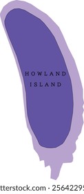 Howland Island map of United States Minor Outlying Islands. Colored. Vectored