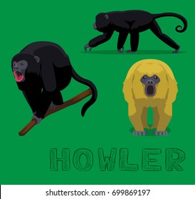 Howler Monkey Cartoon Vector Illustration