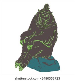 Howler Monkey illustration vector art design