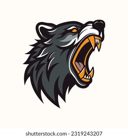 Howling bear head illustration with intricate hand drawn details. Perfect for logo designs with a strong and powerful vibe