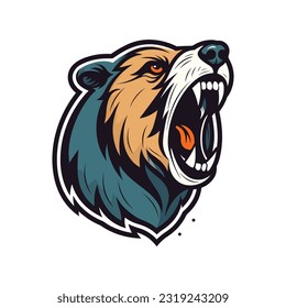 aullar la ilustración de la cabeza del oso, hábilmente dibujada a mano, capturando la esencia de la fortaleza y resiliencia de la naturaleza. Ideal para los diseños de logotipo que buscan una estética audaz y robusta