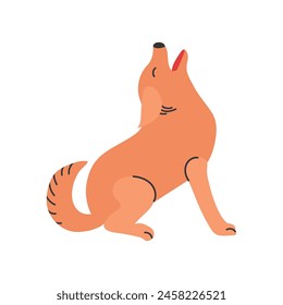 Howling coyote icon clipart avatar logotype isolated vector illustration