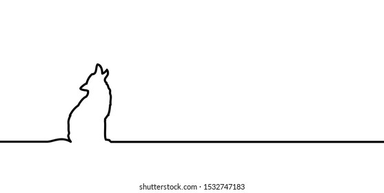 Howling dog, wolf. Dog Bone and footsteps. Canine foot, feet print pictogram. Hound footprints silhouette. Dogs paw. Woof, bite sign. Vector bones. lover animal day or dog day. Line pattern