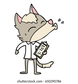 caricatura del lobo de oficina