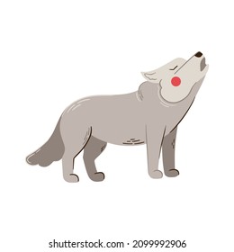 Howling wild wolf vector illustration