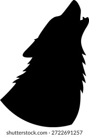 Ilustração de perfil de silhueta preta de Howling Wolf.
