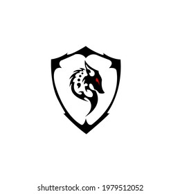 conjunto de diseño de vectores en blanco y negro de lobo aullante - contorno de cabeza de estilo animal y tribal permanente