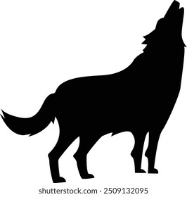 A A howling Wolf, wolf black and white Vector illustration, EPS 10