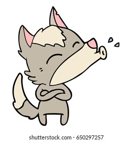 heulender Wolfskartoon