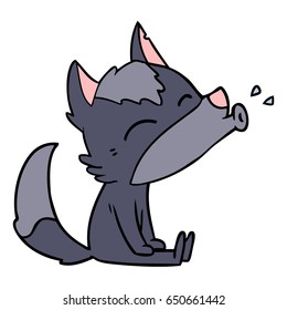 heulender Wolfskartoon