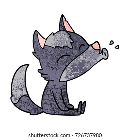 howling wolf cartoon