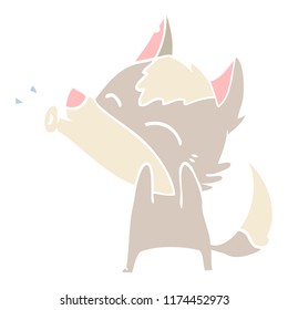 caricatura de estilo lobo plano