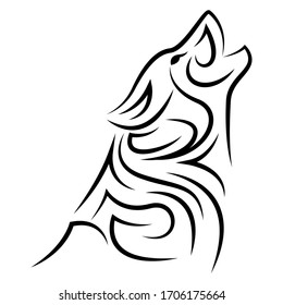 Howling wolf head design for tribal tattoo vector .. shirt design ..