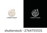 Howling Wolf Head Logo Design in Engraved Vintage Style