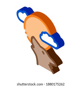 howling wolf icon vector. isometric howling wolf sign. color isolated symbol illustration