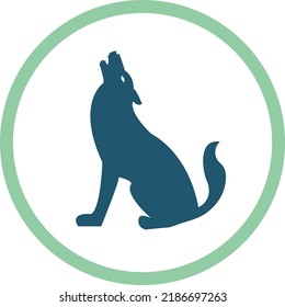 Howling Wolf Icon, Vector Symbol