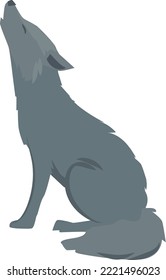 Howling wolf icon. Wild animal. Predator character