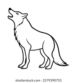 howling wolf of a line art vector(1)