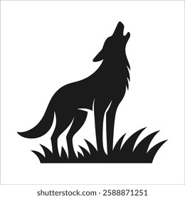 Howling Wolf Logo – Bold Black and White Vector Design