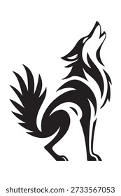 howling wolf logo symbol design
