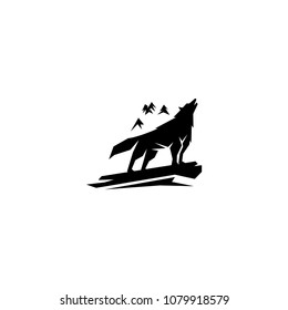 howling wolf logo vector