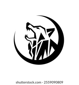 howling wolf logo vector design, animal logo, beast logo