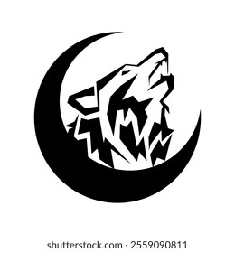 howling wolf logo vector design, animal logo, beast logo