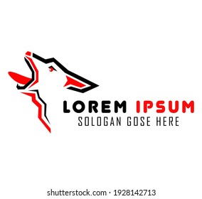 Diseño del logotipo moderno Howling Wolf