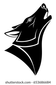 Howling wolf monochrome
