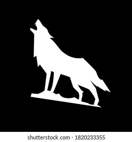 Howling wolf on a black background