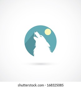 Howling wolf sign - vector illustration