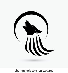 Howling wolf sign - vector illustration 