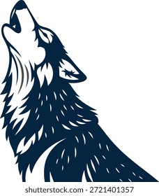 Silhueta de Lobo Howling com Linhas Negrito
