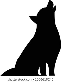 Howling Wolf silhouette, design logo. Wolf howling trending, wolf silhouette