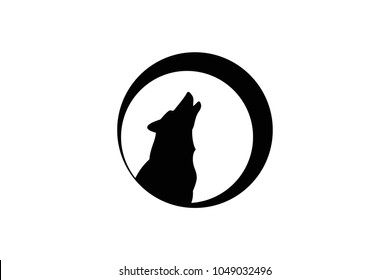 Howling Wolf Silhouette In the Moonlight