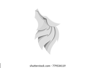 Howling wolf Simple 3D abstract Design