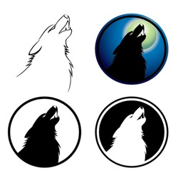 Howling Wolf Symbol - Vector Illustration