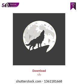howling wolf symbol vector illustration on white background