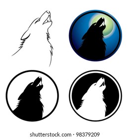 Howling wolf symbol - vector illustration