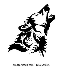 Vector Flat Illustration Black Silhouette Dog Stock Vector (Royalty ...
